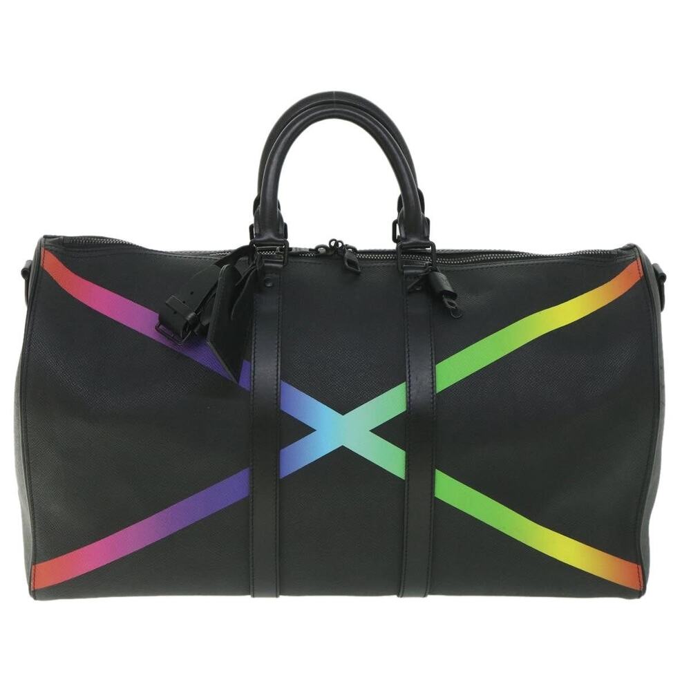 Louis Vuitton Taiga Rainbow Keepall Bandouliere 50 Boston Bag Black